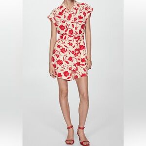 Mango Red and Cream Floral Romper